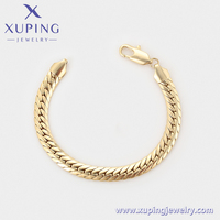 Ensemble de bijoux collier et bracelet XUPING, style simple et tendance, plaqué or 14 carats