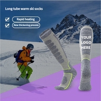 Top Vente Résistant Aux Odeurs Doux Confortable Hiver Réchauffement Polyester Laine Mélange Ski Chaussettes De Compression