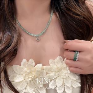 King Silver Jewelry Jadeite Ring 925 Silver Geometric Shape Women's Fashion Jewelry - Product Image 5