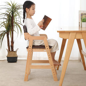 Chaise haute pour bébé pliable en bois massif, écologique, logo personnalisé, design moderne pour hôtel et salle de sport, taille personnalisée, emballage en carton - Product Image 4