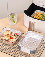 Aluminium-Backformen Quadratische Kuchenformen - Alufolienformen - Einweg-Lebensmittelbehälter Ideal zum Kochen, Erhitzen, Aufbewahren und Vorbereiten von Speisen