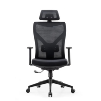 Chaise de bureau ergonomique pivotante et réglable en hauteur, dossier haut en maille intégrale, avec accoudoirs, modèle moderne LS B-1144-A, idéale pour le gaming