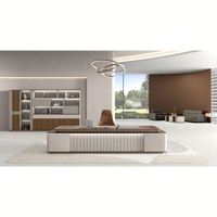 Bureau de direction moderne et luxueux pour patron ou PDG, convertible et extensible, en panneaux de bois, mobilier de bureau