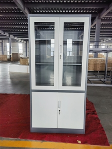 Armoires de classement en acier à porte vitrée réglable au design moderne avec serrure, écologiques pour le stockage dans les bureaux, les hôpitaux et les écoles - Product Image 4