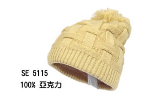 Chapeau de ski décontracté unisexe en tricot chaud d'hiver avec logo personnalisé, 100% acrylique, bonnet épais à revers, broderie 3D, motif à carreaux, réglable - Product Image 3