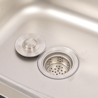 Évier utilitaire autoportant en acier inoxydable à cuve unique avec égouttoir, robinet et étagère de rangement pour cuisine et buanderie
