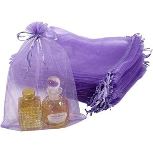 Petit sac cosmétique en organza 10x15cm, pochette transparente en maille avec cordon de serrage, sac de rangement pour bonbons, biscuits, bijoux, pour mariage, festival - Product Image 5