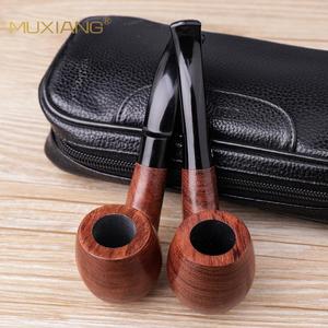 Muxiang Wooden Tobacco Pipe Bent Shape Acrylic Mouthpiece Handmade Smoking Pipe - Product Image 2