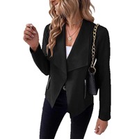 Blazer court en daim à col rabattu avec fermeture éclair tendance 2025, manteau trench luxueux coupe-vent pour femmes