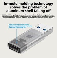 Adaptateur USB vers Type-C OTG, USB 3.2 vers USB-C 10G, alliage d'aluminium pour chargeur d'ordinateur portable Android, PC, adaptateur de transfert de données et de charge 3.2A