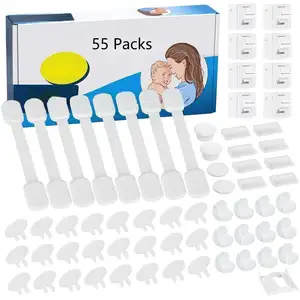 Baby Safety Locks Set (55 packs) Multi-Use Baby Essentials Supplies Custom Colorful Corner Set baby Safety Cabinet Lock