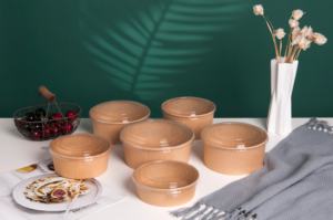 Tazones para servir ensaladas desechables ecológicos grandes Tapas <span class=keywords><strong>de</strong></span> PET <span class=keywords><strong>de</strong></span> grado alimenticio Suministros para fiestas a granel para sándwiches Envasado <span class=keywords><strong>de</strong></span> alimentos calientes/fríos - Product Image 6