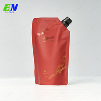 Emballage liquide en pochette à bec verseur de 500 ml, écologique, avec logo estampé à chaud, finition mate, pour shampoing et lessive ménagers