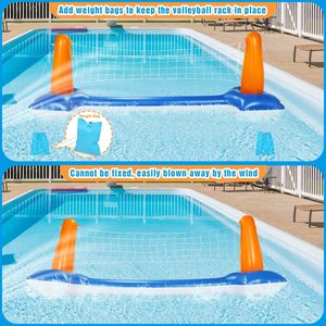Ensemble de jouets aquatiques gonflables : filet de volley-ball, paniers de basket flottants, jeu de natation pour enfants et adultes, installations aquatiques amusantes - Product Image 5