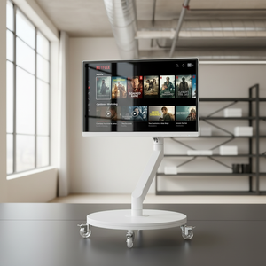 27 Inch <b>Portable</b> Smart <b>TV</b> Android 15 Touch Screen LED Monitor 8GB 256GB 20000mAh Rolling Stand White CN OEM <b>Portable</b> Viewing Des - Product Image 4