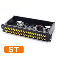 Kotak Terminal serat optik FC LC ST 48 Port kotak sambungan Set lengkap dengan ekor babi dan flensa untuk jaringan FTTH