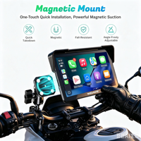 Bestsonic GPS Carplay 7 pouces pour moto, CarPlay sans fil et Android Auto, prend en charge la commande vocale Siri/Google, logo de démarrage personnalisé