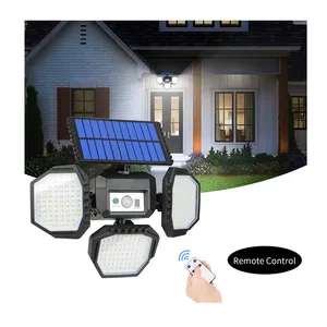234 LED lampu taman surya luar ruangan digunakan di halaman garasi IP65 tahan air Sensor gerak surya cahaya kendali jarak jauh