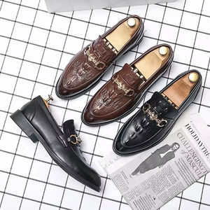 Premium High Quality Italian <b>Dress</b> Formal Shoes Black Brown Genuine Cow Leather Handmade <b>Man</b> Slip-On Patchwork Party Business - Product Image 2