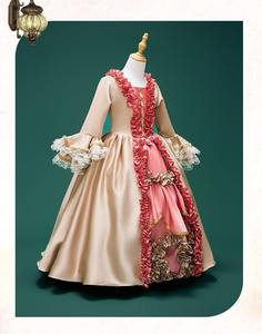 QQWZ848 Girl's Victorian <span class=keywords><strong>Marie</strong></span> <span class=keywords><strong>Antoinette</strong></span> Kid's Evening Party Hasta el suelo Medieval Ball Gown Apliques Sombrero de disfraz para cumpleaños - Product Image 4