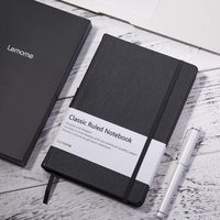 Carnet de notes personnalisable en cuir PU, Faux Logo personnalisé, couverture rigide, Pages à règles, stylo élastique, boucle, bande, agenda de bureau, planificateur d'affaires