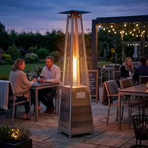 Calentador de Patio Portátil de <span class=keywords><strong>Gas</strong></span> <span class=keywords><strong>para</strong></span> Exteriores, con Tubo de Vidrio Infrarrojo y Acero Inoxidable en Forma de Pirámide, 13000W, <span class=keywords><strong>para</strong></span> Jardín y Camping - Product Image 1