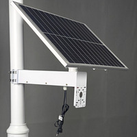 Système d'énergie solaire pour chantier, panneau solaire 80W, batterie lithium-ion 25AH DC12V, système solaire, support de montage sur poteau, support de caméra CCTV