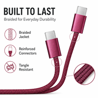 Nouveau câble USB C 60W pour iPhone 18, charge rapide PD3.0, 3A, Type C vers Type C, câble tressé en nylon pour ordinateur portable, tablette, téléphone