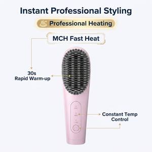 <span class=keywords><strong>Brosse</strong></span> <span class=keywords><strong>lissante</strong></span> professionnelle pour cheveux, MCH, chauffage rapide, peigne lissant ionique pour femmes, mini-styler portable pour cheveux, idéal pour les voyages - Product Image 3