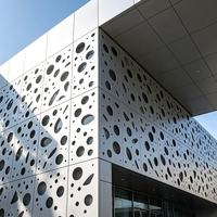 Panneau en alliage d'aluminium perforé moderne, revêtement mural extérieur décoratif, façade métallique découpée au laser pour hôtels