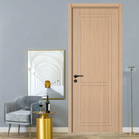 Porte intérieure en bois massif composite, grain chêne clair, écologique, double cadre stratifié, assemblée pour chambre et villa