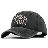 Gorra de béisbol vaquera ajustable de negocios deportiva con logotipo personalizado bordado perro mamá con patrón de letras para uso en exteriores