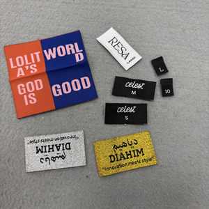 <span class=keywords><strong>Etiquetas</strong></span> Tejidas de Alta Densidad con Logotipo Personalizado para Bolsas, Camisetas y Ropa, Etiqueta de Tela con Logotipo para Marca de <span class=keywords><strong>Crochet</strong></span>, Etiqueta Tejida con Talla para el Cuello - Product Image 1