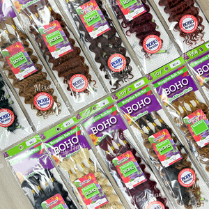 Meches Tresses 4X 22 pollici Capelli sintetici ricci a onda profonda per trecce all'uncinetto, stile Boho Goddess, Extension per trecce in massa - Product Image 6