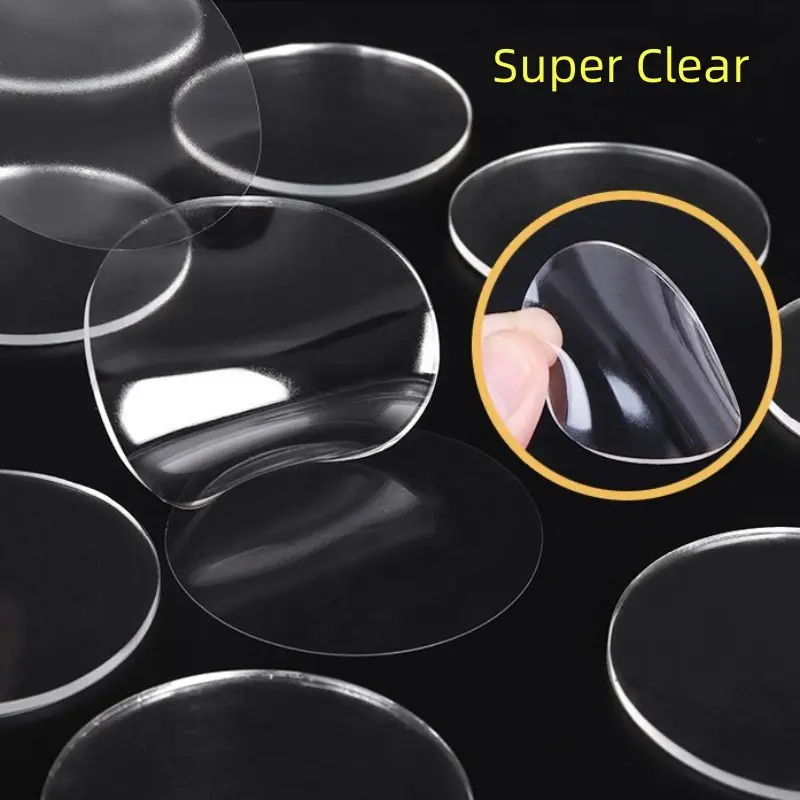 Double Side Round Rubber Glass Table Top Bumpers Spacer Clear PU Gel Adhesive Anti Slip Bumper Pads