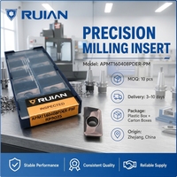 Insert de fraisage de précision de haute qualité Ruian APMT160408PDER en carbure de tungstène, outil de coupe CNC pour l'acier, fourniture OEM pour usine, revêtement PVD