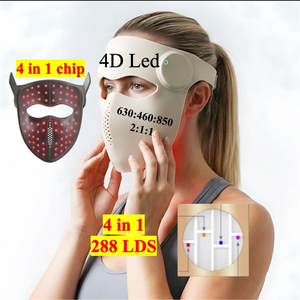 Dispositivo de Terapia de Luz Roja AQSHE M3LED <span class=keywords><strong>4D</strong></span> 460 630 850nm <span class=keywords><strong>4D</strong></span> Infrarrojo Cercano LED Inalámbrico de Silicona para el Cuidado Facial y de la Piel - Product Image 1