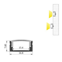1708B Offre Spéciale forme carrée murale mince couleur argent blanc ou noir Led bande lumineuse profilé en aluminium