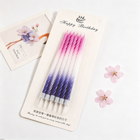 Bougies d'anniversaire en spirale écologiques, sans fumée, non parfumées, faites à la main en cire de paraffine, couleurs dégradées pour Noël et mariages