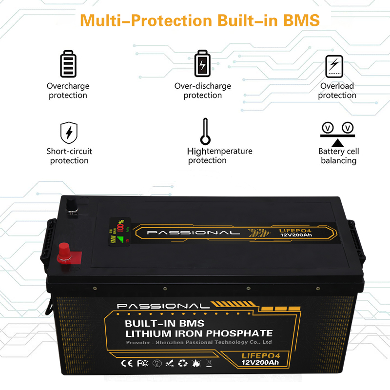 Lead Acid Residential Storage Battery System Rechargeable Li Ion12v 200ah 1