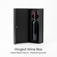 Boîte cadeau personnalisée noire pour bouteille de vin avec couvercle style livre et languette de tirage, vente en gros, directement de l'usine, pour la vente au détail et les cadeaux