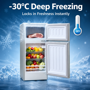Refrigerador GOME <span class=keywords><strong>de</strong></span> 78L, Mini, Doble Puerta, Autodescongelante, Clase <span class=keywords><strong>de</strong></span> Ahorro Energético, <span class=keywords><strong>Bajo</strong></span> <span class=keywords><strong>Consumo</strong></span>, Refrigerador Pequeño, Congelador para Dormitorio - Product Image 5