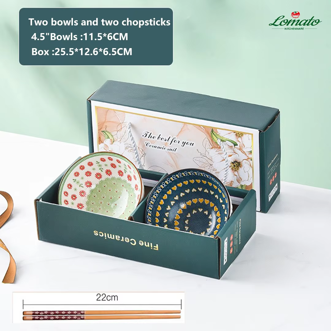 2 bowls with Chopsticks