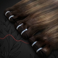 Extensions de Cheveux Humains Européens de Haute Qualité, Double Trame, Alignés Citicule, Couleur Brun Clair, Origine Russe
