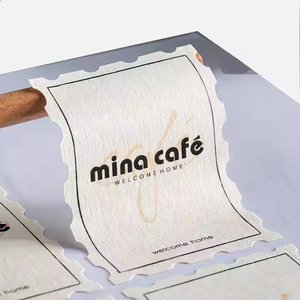 Nhà Máy Giá tùy chỉnh vòng 3D dập nổi Nhãn dán nhãn mờ kết cấu thô Mô hình cây nướng niêm phong giấy dán - Product Image 6