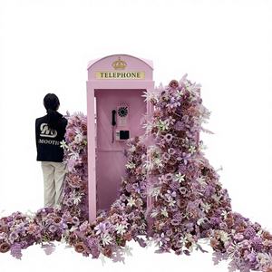 Rose artificielle en soie lisse, couleur violet foncé, texture texturée, design asymétrique, fleur pour centre de table, mariage - Product Image 1