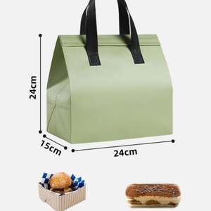 Sac isotherme pour déjeuner avec logo personnalisé, pliable, réutilisable, écologique, pour la préparation des repas et l'emballage des aliments - Product Image 1