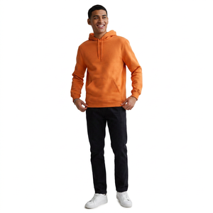 Sweat-shirt à capuche pour homme en tissu polaire uni de luxe en gros, couleur unie, vente chaude - Product Image 1