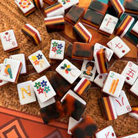 Nouvelles tuiles de mahjong américaines en acrylique, design écaille de tortue ambre jade à 4 couches, 160 pièces