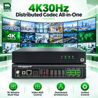 Encodeur-Décodeur KVM Tout-en-un 4K 30Hz, Processeur de Mur Vidéo Distribué Multi-Écrans 16 Images pour Centre de Commande